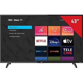 Smart TV LED 43" Full HD AOC 43S5195 USB HDMI Wi-FI Roku TV na Amazon