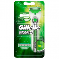 Aparelho De Barbear Gillette Mach3 Acqua-Grip Sensitive + 2 Cargas na Amazon