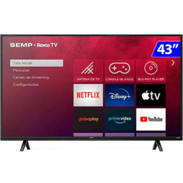 Smart TV Semp LED 43" Full HD Wi-Fi Roku - 43R5500 na Americanas