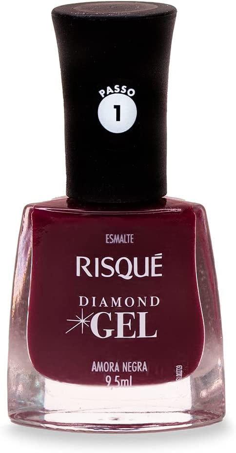 Esmalte Risqué Diamond Gel Amora Negra Cremoso 9, 5ml, Risqué, AMORA NEGRA, 9.5 ml na Amazon
