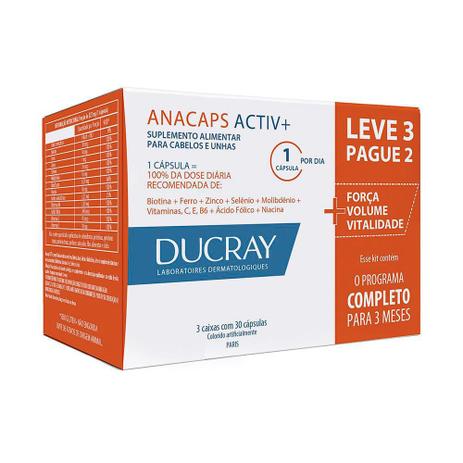 Anacaps Activ+ Ducray Suplemento Vitamínico Mineral com 90 Cápsulas – Magazine na Magazine Luiza