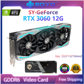 Placa de Vídeo Soyo SY-Geforce RTX 3060 12G na Aliexpress