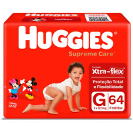 Fralda Huggies Supreme Care G - 64 Unidades na Extra