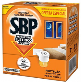 Repelente Elétrico Líquido SBP 45 Noites Novo Aparelho + Refil na Amazon