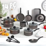 Jogo de Panelas Eirilar Antiaderente de Alumínio – Grafite 14 Peças Especial na Magazine Luiza