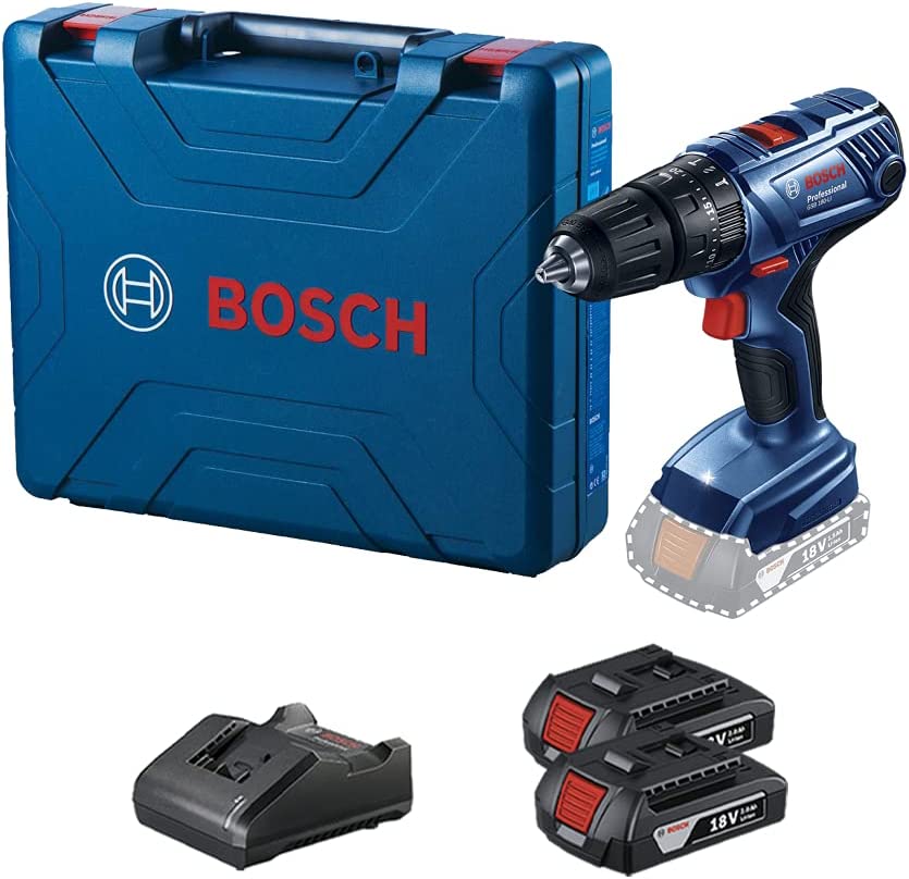 Parafusadeira Furadeira Impacto Bosch GSB 180-LI 18V com 2 baterias, 1 carregador e maleta na Amazon