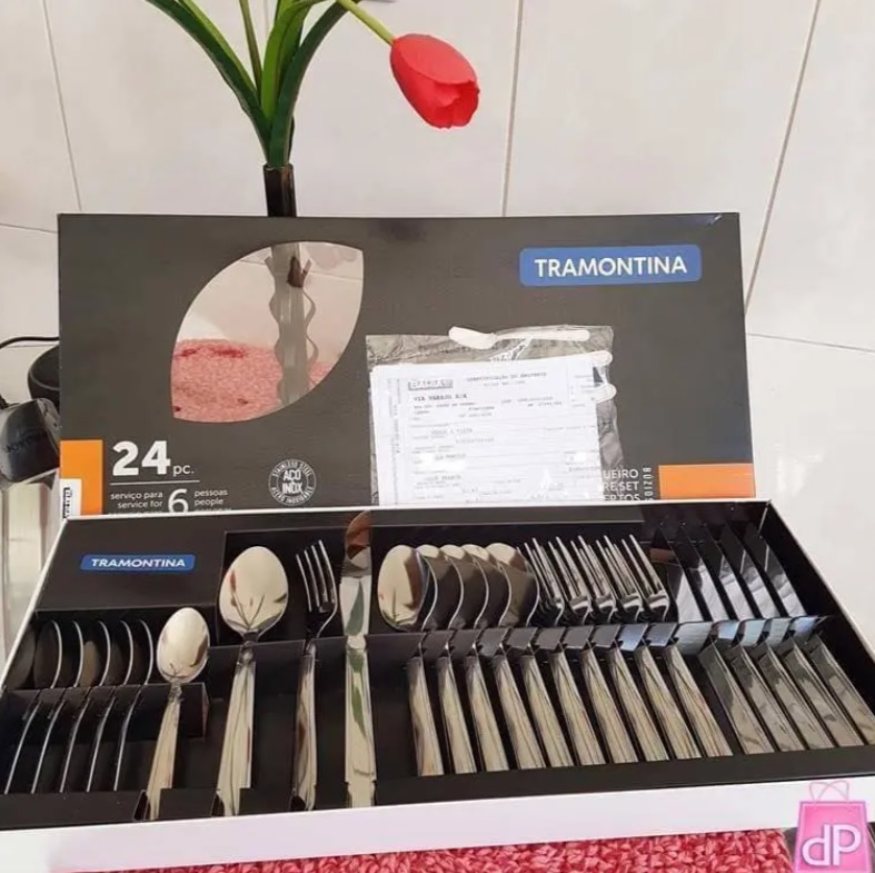 Jogo de Talheres 24 Peças Tramontina Búzios 23799071 Inox na Amazon