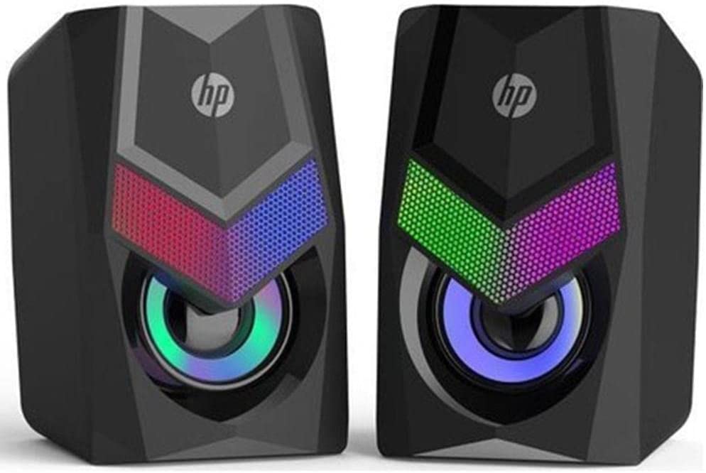 Caixa de Som HP DHE-6000 Preta – Possui LED com efeito dinâmico, Resposta de frequência 150 Hz-20 KHz, Conexão jack de 3.2 mm e USB, preto na Amazon