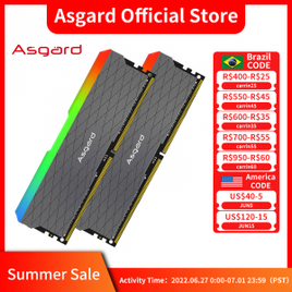 Memória RAM Asgard W2 8GBx2 3200MHz na Aliexpress