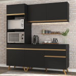 Cozinha Compacta 3 pç c/Armário e Balcão Mp3694 Veneza Gb Preta na Amazon