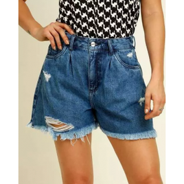 Short Jeans Feminino Destroyed Barra Desfiada Marisa na Marisa