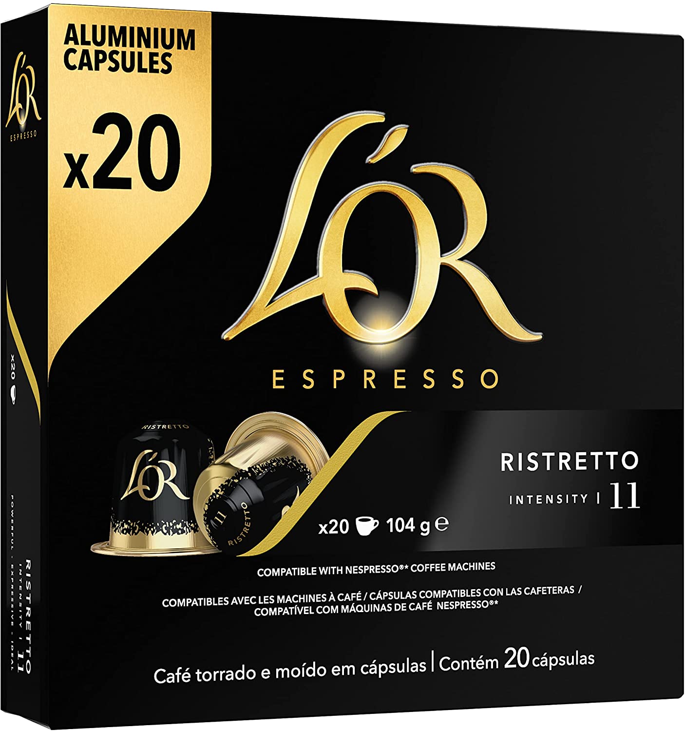 Cápsulas de Café Ristretto L’OR 20 Cápsulas na Amazon