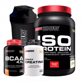 Kit Iso Protein 900g + Power Creatina 100g + Bcaa 100g + Coqueteleira - Bodybuilders na Shopee
