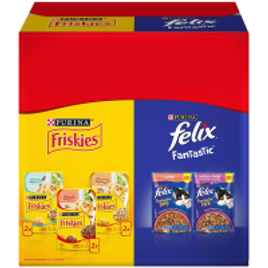 Pack Ração Úmida para Gatos Adultos Purina Felix Fantastic Mix Salmão e Molho Sabor Carne 85g - 8 Sachês na Casas Bahia