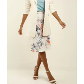 Saia Midi Feminina Estampa Floral Amarração Marisa na Marisa