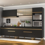 Cozinha Completa 5 pç c/ Armário e Balcão MP3689 Veneza GB Preta – Multimóveis na Magazine Luiza