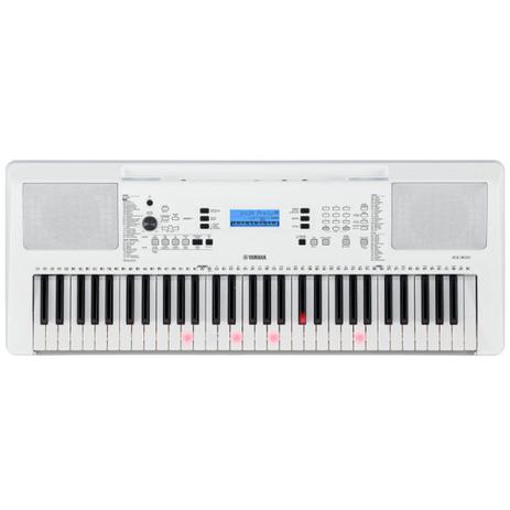 Teclado Portátil Yamaha EZ-300 com 61 Teclas Sensitivas Iluminadas Visor LCD – Branco na Magazine Luiza
