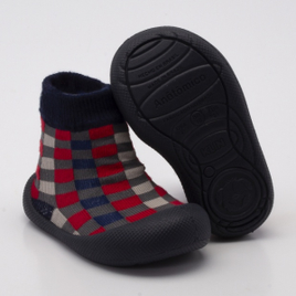 Meia Infantil Klin com Sola Comfort 161 Marinho Vermelho na Shopee