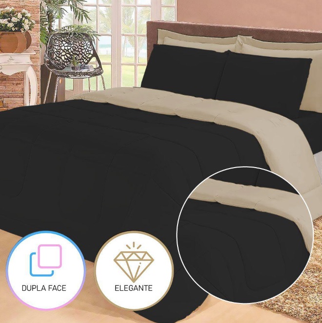 Jogo de Cama Queen com Edredom Lençol Fronha Função Cobre Leito e Cobertor na Casas Bahia