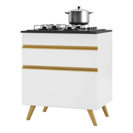 Balcão Cozinha para Cooktop 70 cm 1 Porta 1 Gaveta Veneza GW Multimóveis Branco na Camisaria Colombo