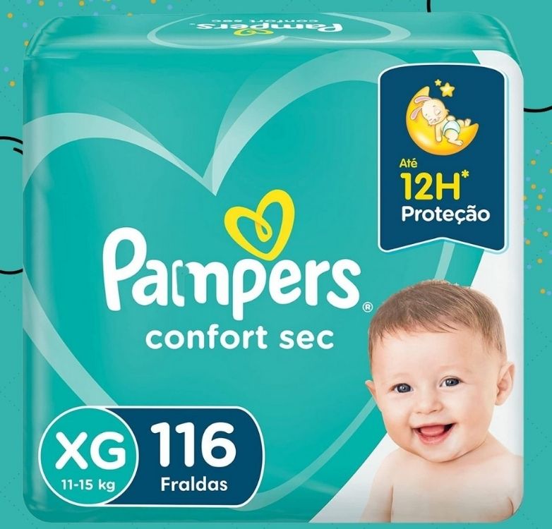 Fralda Pampers Confort Sec XG – 116 fraldas na Amazon