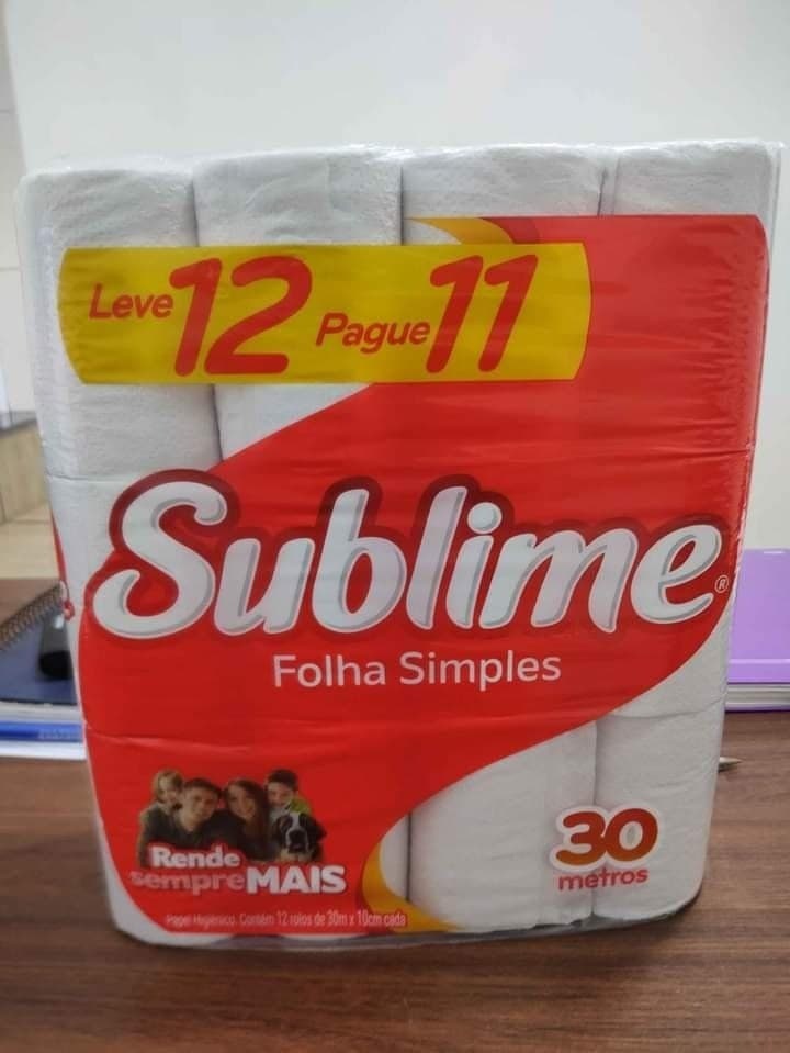 Papel Higiênico Sublime Folha Simples Neutro, Branco, 12 rolos na Amazon