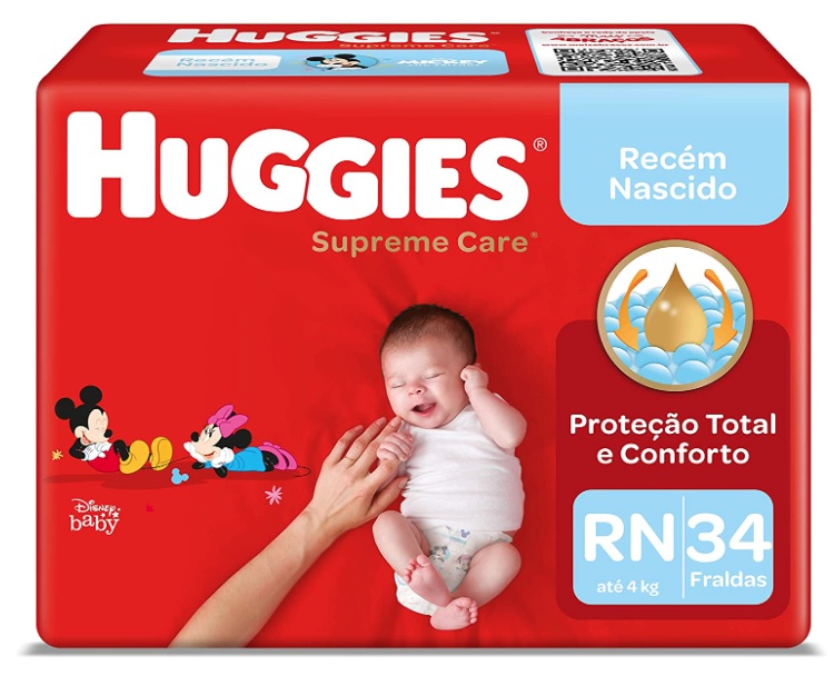Fralda Huggies Supreme Care RN – 34 fraldas na Amazon