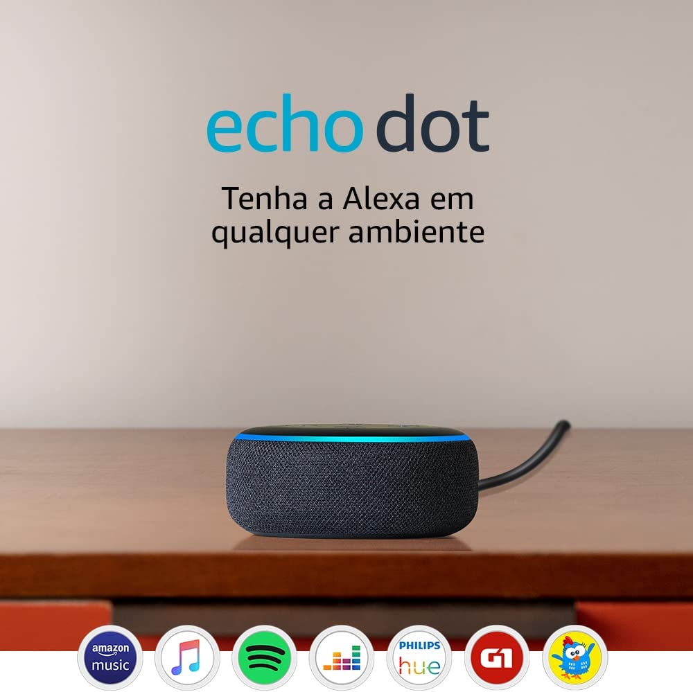 [PRIME]  Echo Dot (3ª Geração): Smart Speaker com Alexa – Cor Preta na Amazon