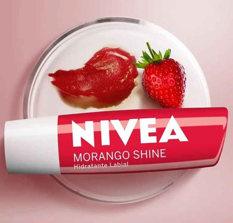 NIVEA Hidratante Labial Morango Shine 4,8 g na Amazon