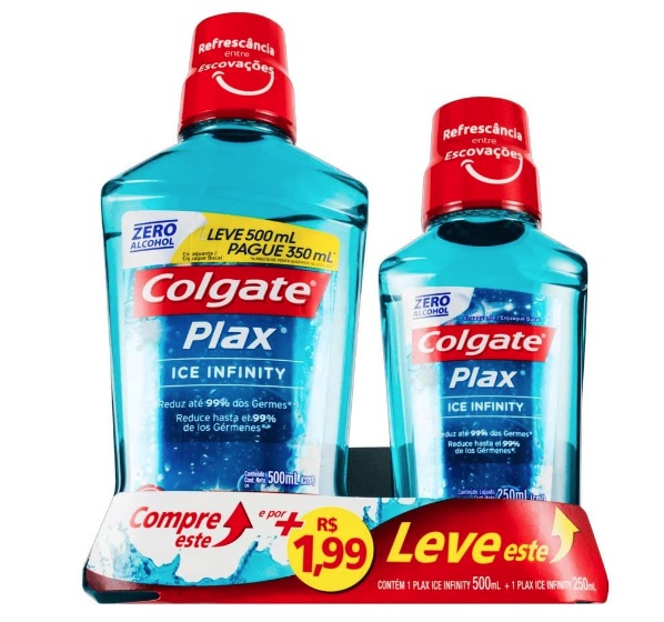 Enxaguante Bucal Colgate Plax Ice Infinity 500ml Promo Leve 500ml Pague 250ml na Amazon
