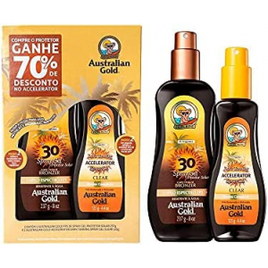 Kit Australian Gold Protetor Solar FPS 30 237ml + Acerador 125ml na Amazon