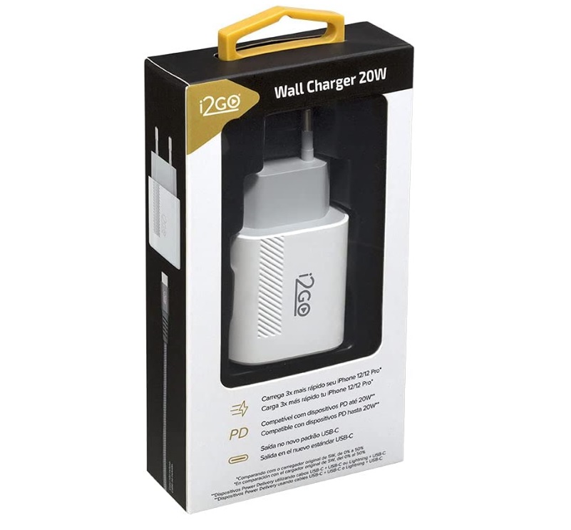 Carregador De Parede Ultra Rápido 20W Com 1 Saída USB-C Power Delivery I2GO – I2GO PRO Branco na Amazon