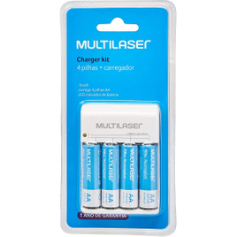 Carregador de Pilhas Multilaser AA/AAA + 4 Pilhas AA 2500Mah - CB054 na Amazon