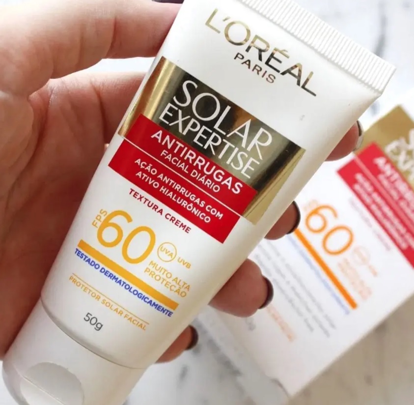 Protetor Solar Facial L’Oréal Paris Solar Expertise Antirrugas Com Cor FPS 60, 40g na Amazon