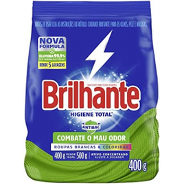 2 Unidades - Lava Roupas em Pó Roupas Brancas e Coloridas Brilhante Higiene Total 400g na Amazon