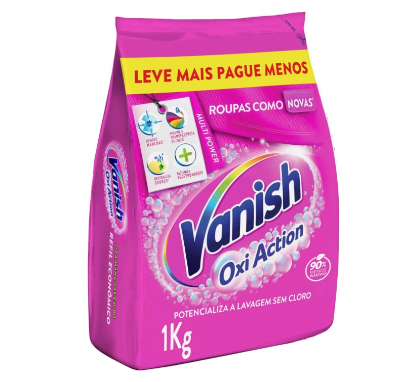 Tira Manchas Vanish Oxi Action Multi Power em Pó – Refil 1Kg na Amazon