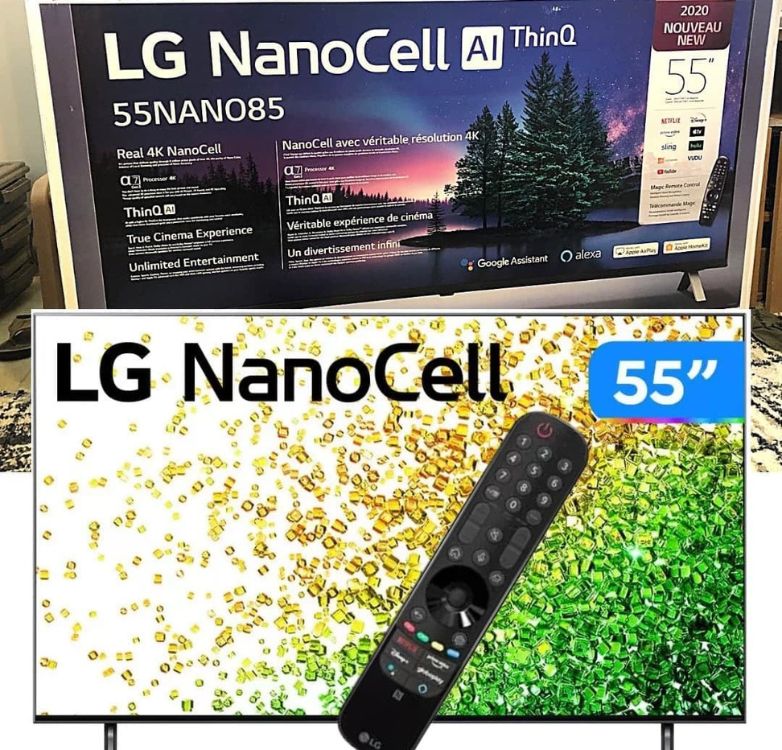 Smart TV 55″ LG 4K NanoCell 55NANO85 120 Hz, FreeSync2, HDMI 2.1, Inteligência Artificial ThinQ, Google, Alexa e Smart Magic – 2021 na Casas Bahia