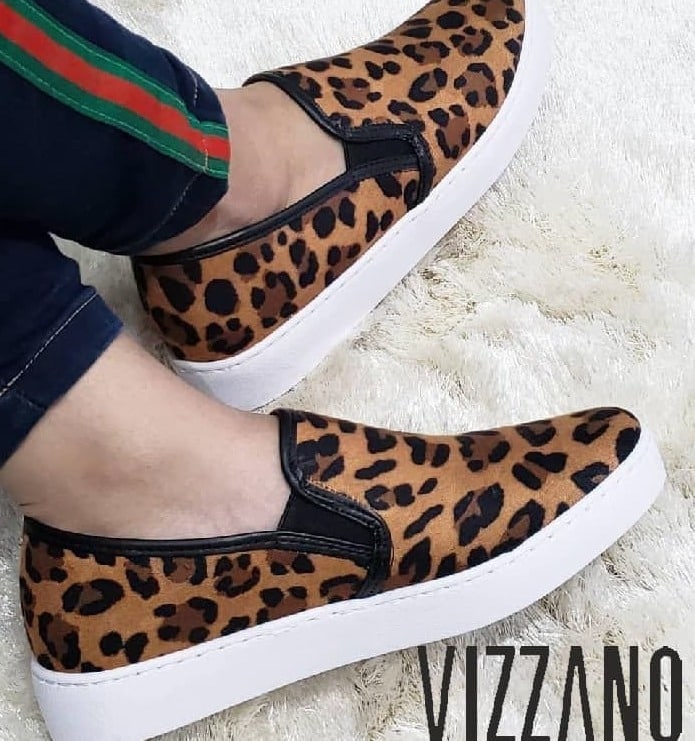 Slip On Vizzano Onça Marrom/Preto na Dafiti