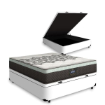 Cama Box com Baú Casal Branca + Colchão de Molas Ensacadas – Gazin – New York 138x188x61cm na Magazine Luiza