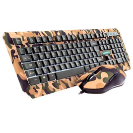 Kit Teclado e Mouse Gamer Multilaser Warrior Kyler TC249 - Camuflado na Casas Bahia