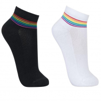 Kit 03 Meias Cano Baixo Em Algodão Com Arco-íRis No Tornozelo Lupo Multicores na Lojas Renner