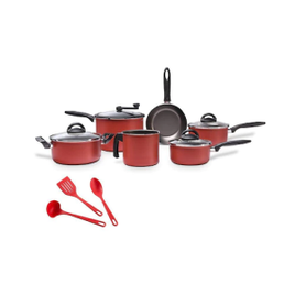 Jogo de Panelas 6 Peças Chilli  + 1 Pipoqueira + Colheres Cereja - Brinox na Casas Bahia