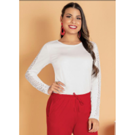 Blusa Manga Longa Vazada na Posthaus