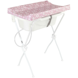 Banheira Ergonômica Floripa com Trocador Tutti Baby Rosa Essencial na Mega Mamute