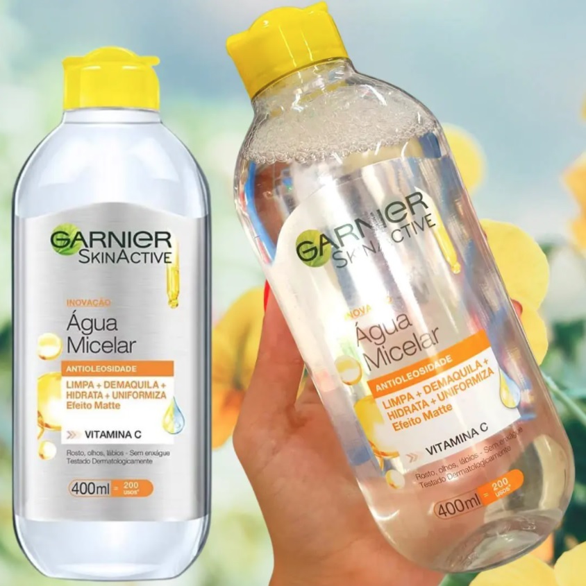 Água Micelar Garnier SkinActive Antioleosidade Vitamina C, 400ml na Amazon