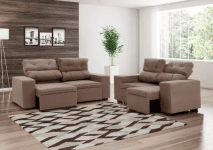 Sofá Retrátil Reclinável 2 e 3 Lugares Suede – Phormatta Evolution SMP na Magazine Luiza