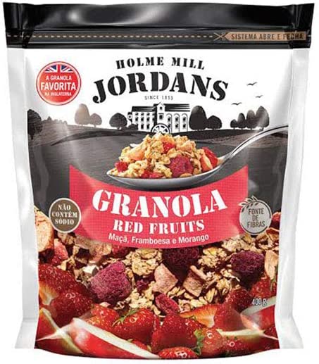 Granola Cereal Red Fruits Maçã, Framboesa e Morango Jordans 400g na Amazon