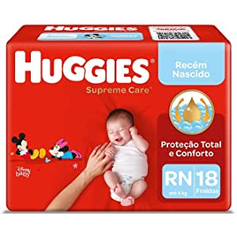 10 Pacotes de Fraldas Huggies Supreme Care RN - 18 Tiras Cada (Total 180 unidades) na Amazon