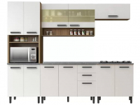 Cozinha Compacta Itatiaia New Jazz 12 Portas – 2 Gavetas com Tampo e Balcão para Cooktop na Magazine Luiza