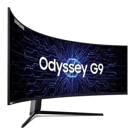 Monitor Gamer Samsung Odyssey G9 49′ Curvo, 240 Hz, DQHD, 1ms, FreeSync Premium, HDR 1000, HDMI/DisplayPort, Ajuste de Altura – LC49G95TSSLXZD – Magazine na Magazine Luiza